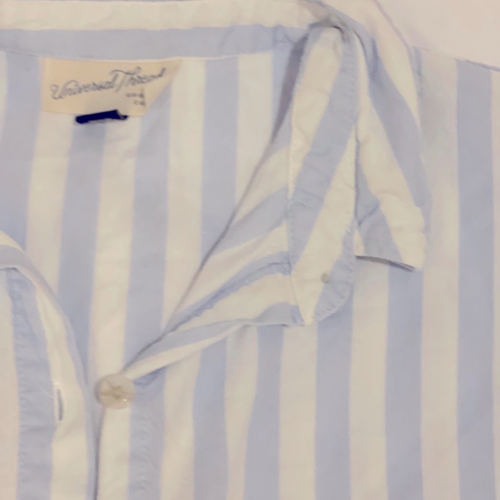 Pale blue striped solid cotton button down - Picture 6 of 6